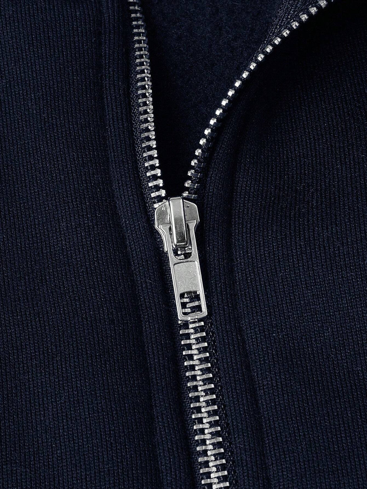 Men's plain half-zip pullover with stand collar and long sleeves