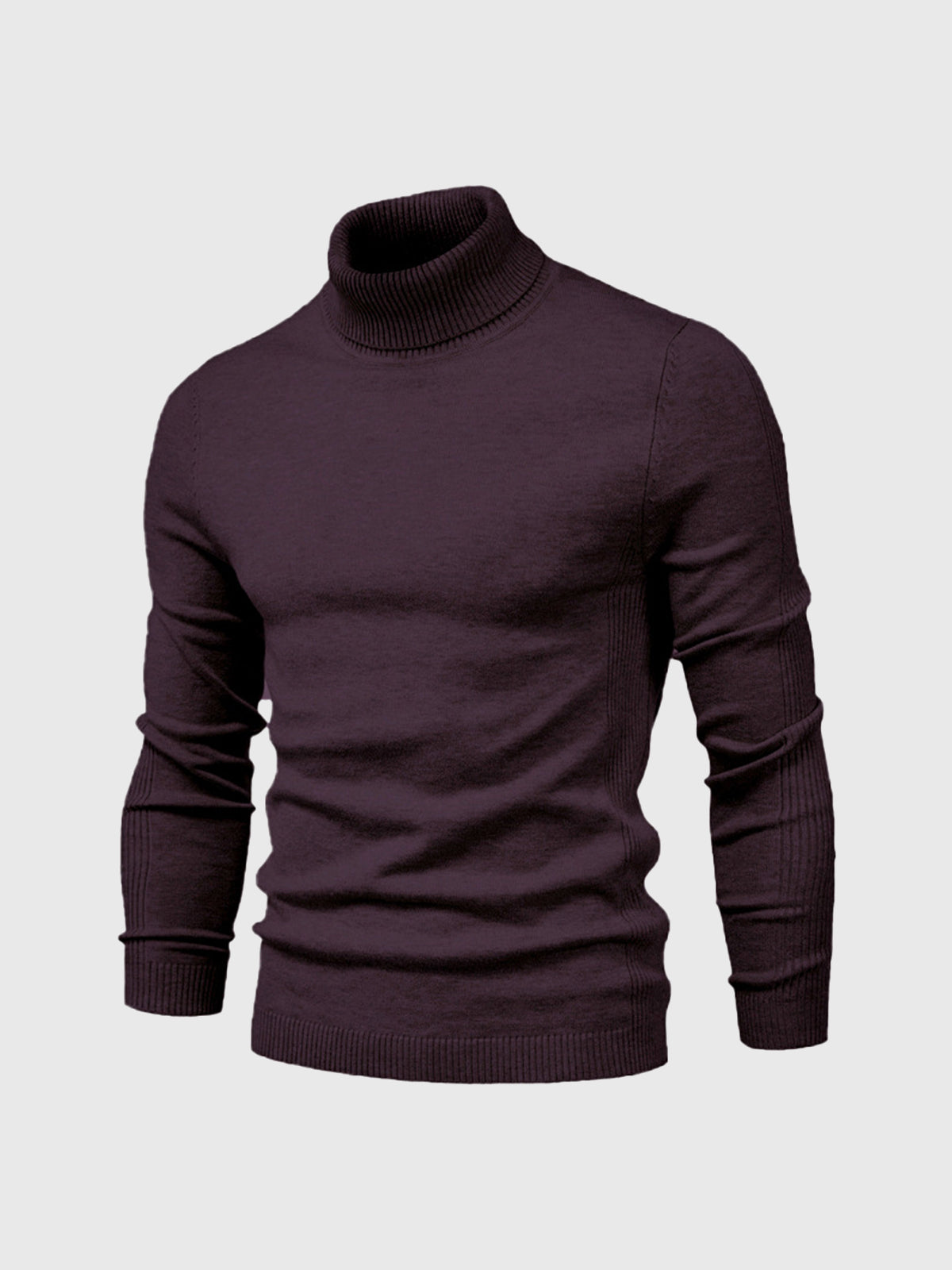 Men's long-sleeve ribbed turtleneck sweater