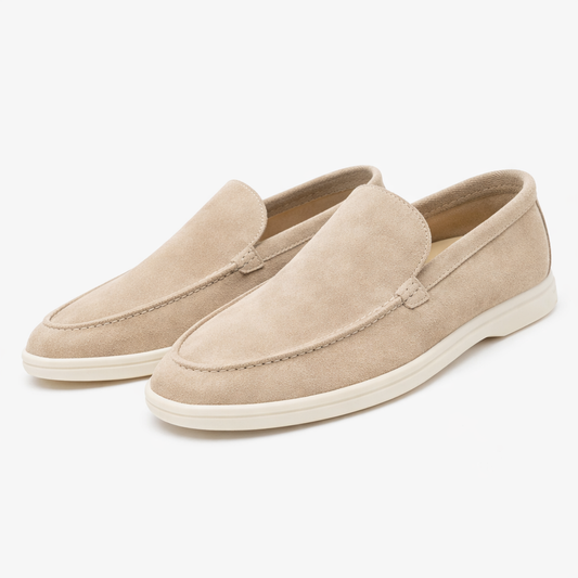 Moc-toe slip-on loafers with light soles