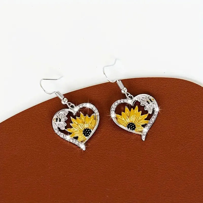 Bianca Sunflower Bee Earrings 3