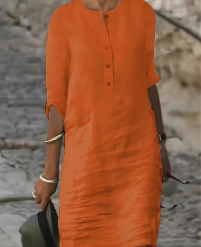 Elara Button Casual Dress 2