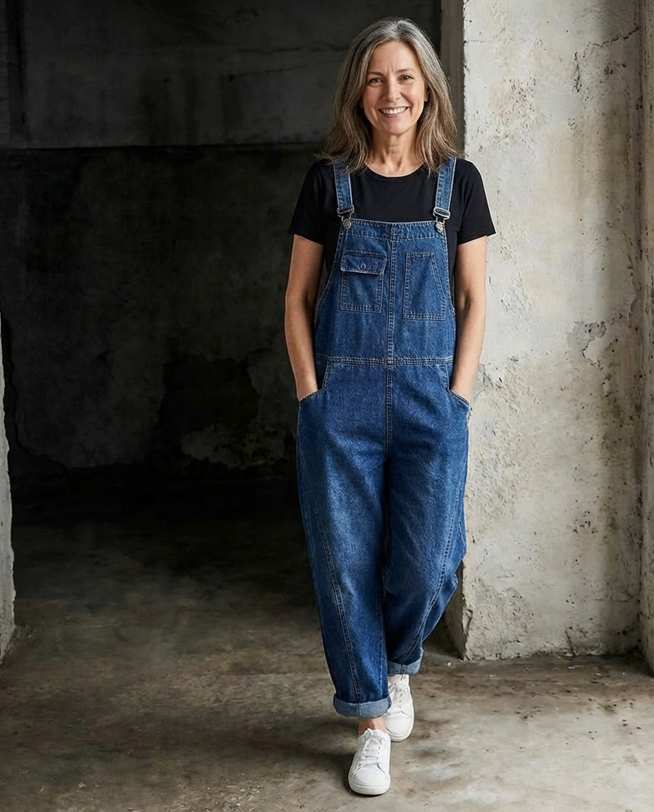Jasmine Plus Size Denim Overalls 3