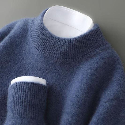 Women's ribbed mock neck knit sweater with long sleeves