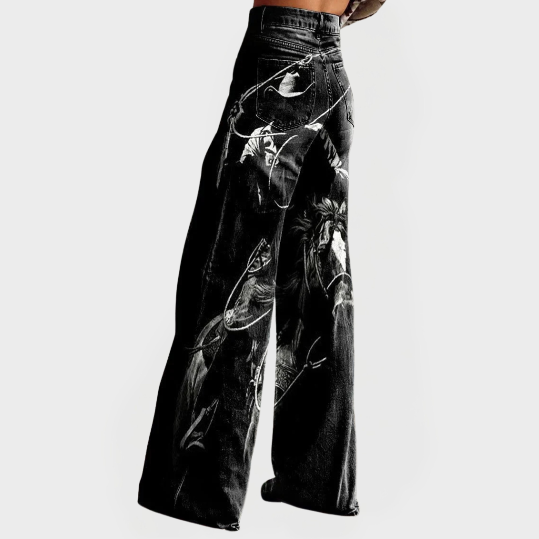 Mira Graphic Baggy Jeans 1