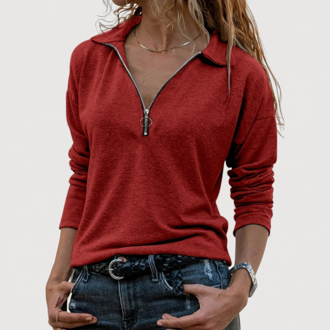 Mira Zip Collar Blouse 5