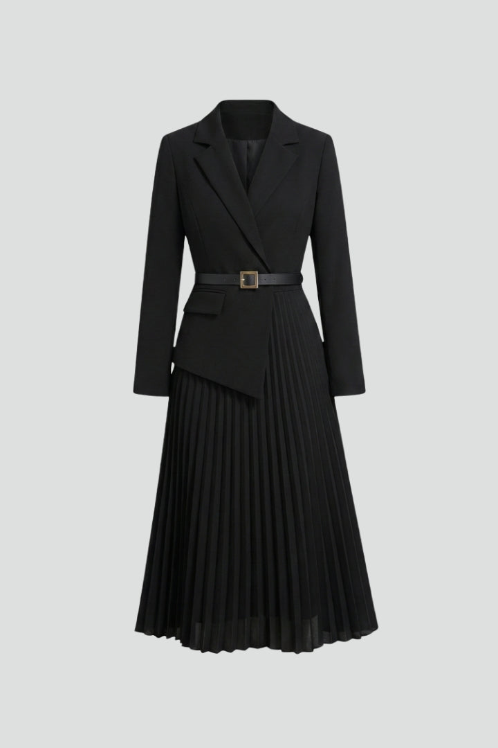 belted black blazer dress Women's – Tailored Wrap Jacket Dress for Office & Events, / XL Maniere De Voir This 3\4 Size:16M JAVA LEOPARD ASYMMETRICAL RUFFLE