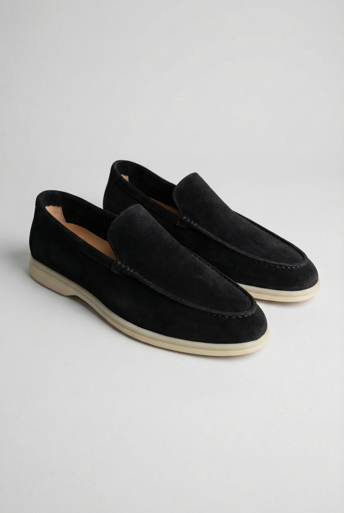 Men's classic slip-on loafers with stitched rounded toes