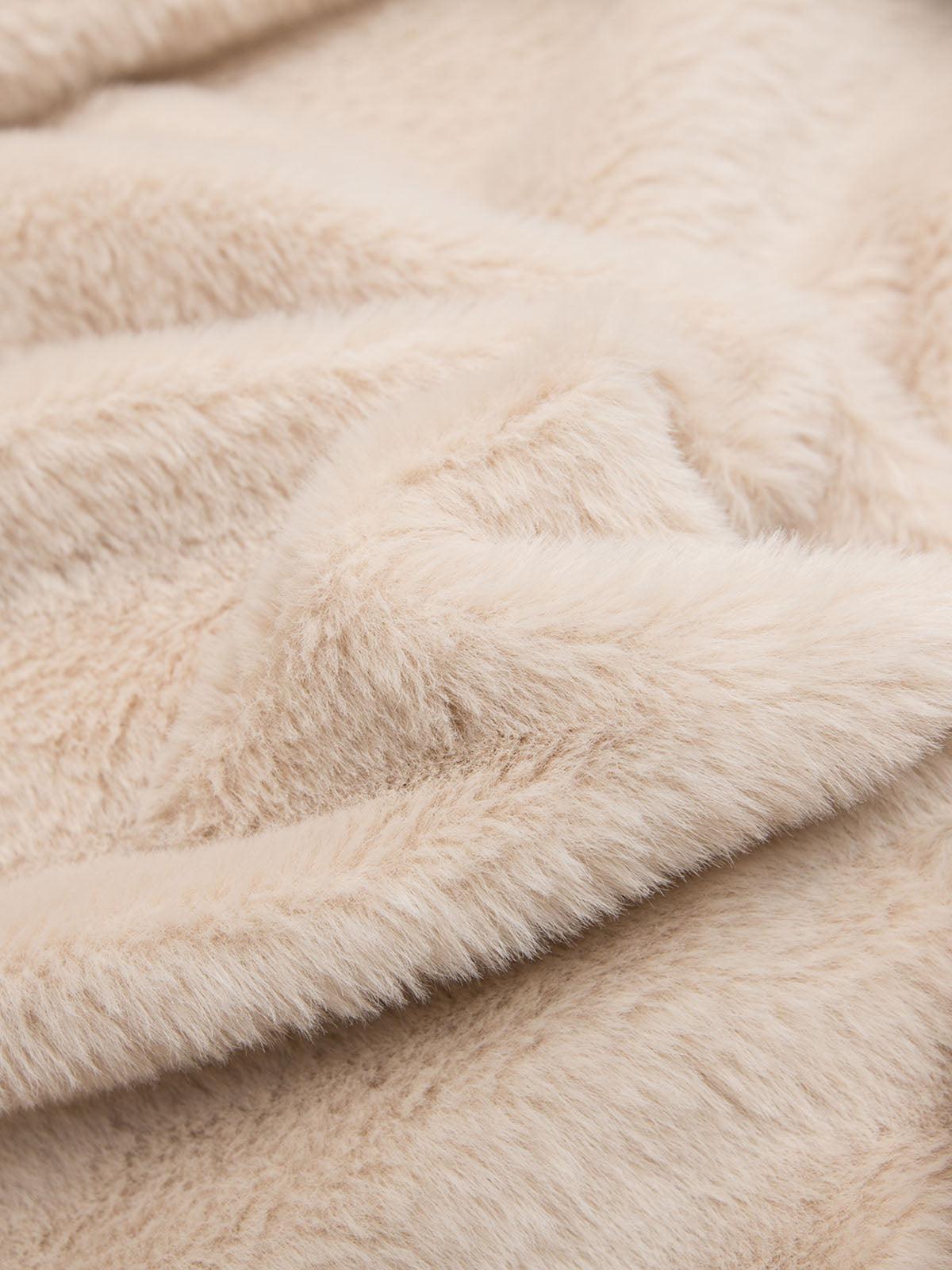 Women's brown hooded bomber jacket with furry trim and front zip