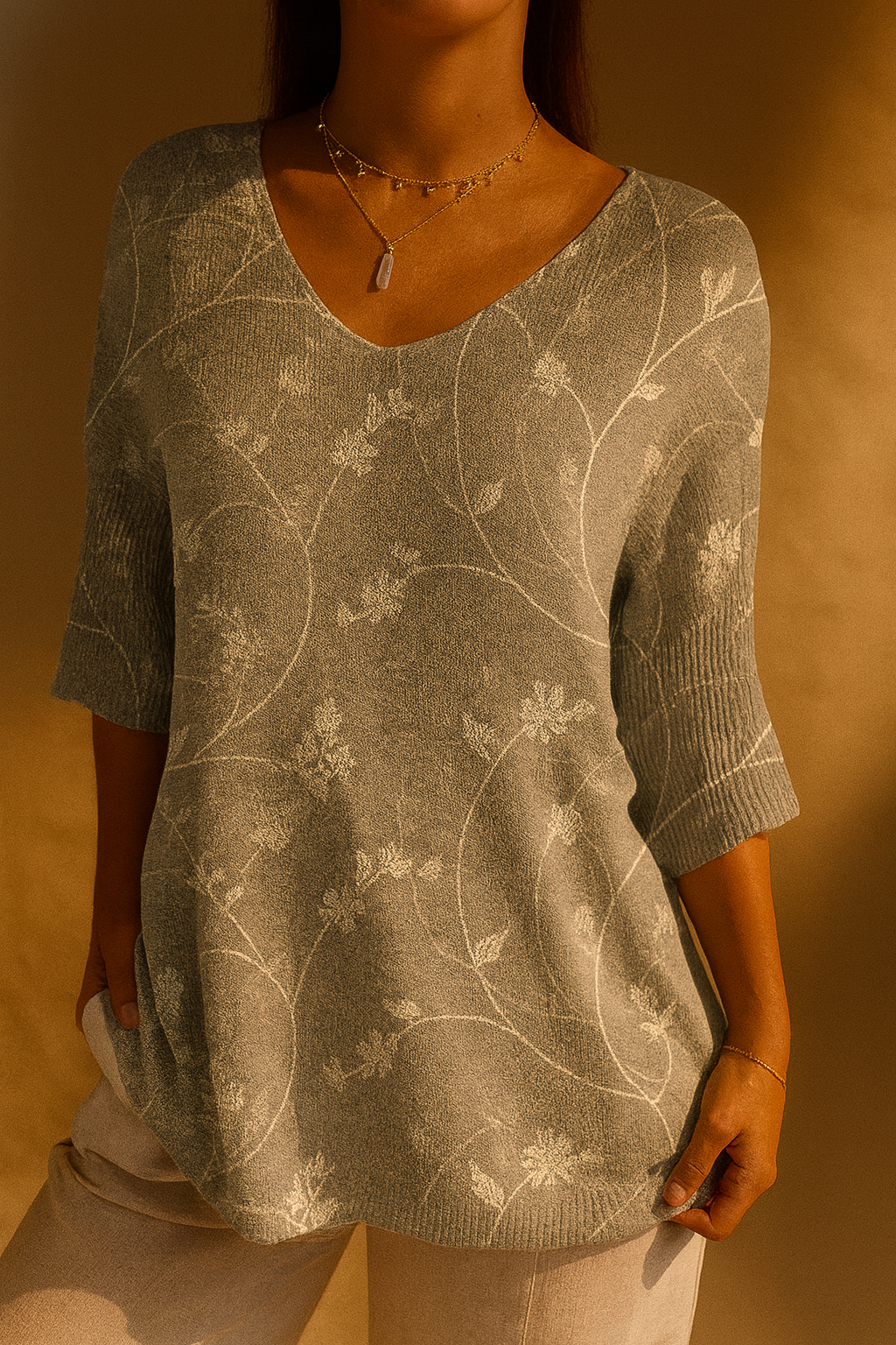 Paloma - Floral Knit Pullover