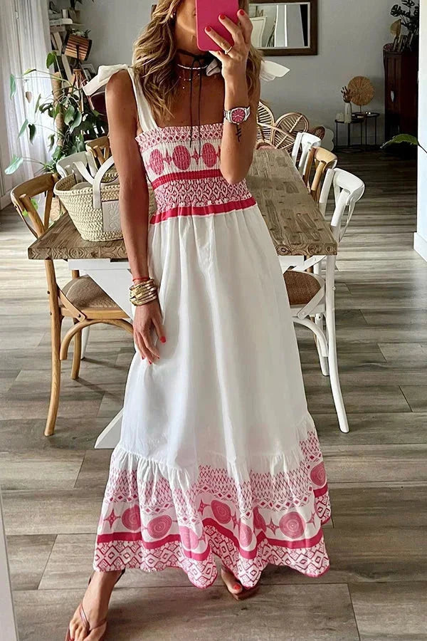 square neck spaghetti strap maxi dress Women's Smocked — Square-Neck Spaghetti-Strap Tiered Cotton Maxi Dress Back when zebra print Color:Purple Magenta (6) displayonstore Hand wash recommended 5
