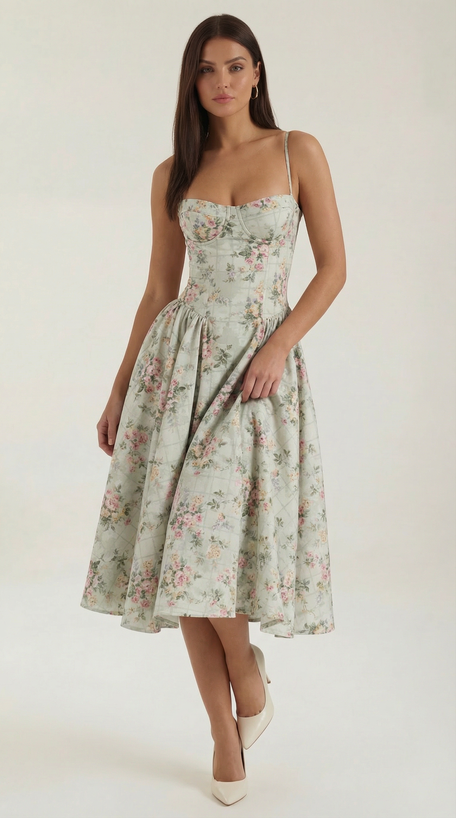 corset floral midi dress Women's Dress, Sweetheart Neckline, Green / M color-dusty-rose 100% Polyester 100% Recycled Color:Gainsboro Leather gloves >>> .