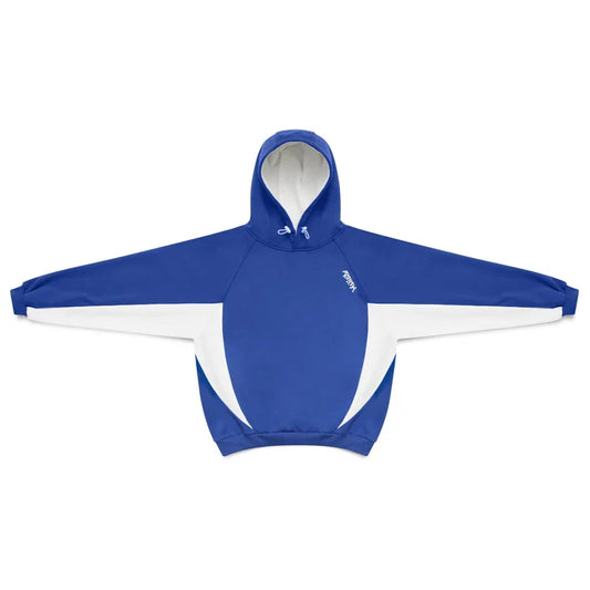 Unisex two-tone colorblock hoodie with hood, long sleeves and contrast panels