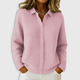 Women's collared button front knit cardigan with long sleeves