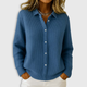 Women's collared button front knit cardigan with long sleeves
