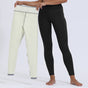 Women's full-length fleece leggings with high-rise waistband and contrasting lining