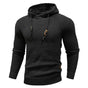 Men's textured hoodie with drawstring hood, long sleeves and ribbed trims