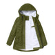Women's hooded winter coat with contrasting lining and zip front