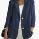 Women's casual blazer with notched lapels and patch pockets