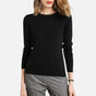 Women's lightweight crewneck sweater with long sleeves and ribbed trims