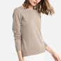 Women's lightweight crewneck sweater with long sleeves and ribbed trims