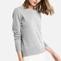 Women's lightweight crewneck sweater with long sleeves and ribbed trims