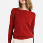 Women's lightweight crewneck sweater with long sleeves and ribbed trims