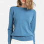 Women's lightweight crewneck sweater with long sleeves and ribbed trims