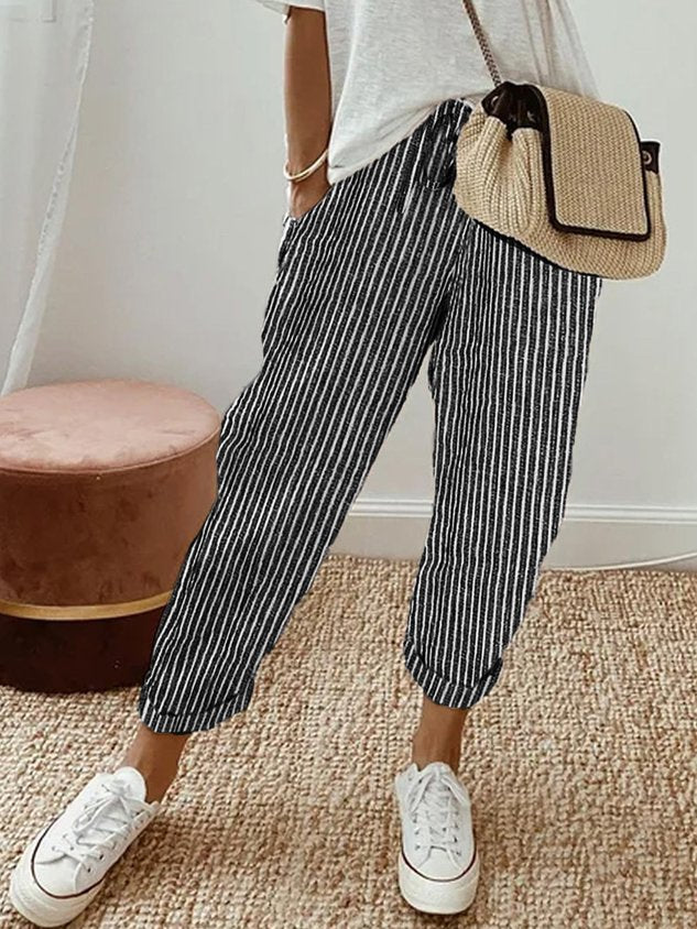 Louisa Linen Look Drawstring Trousers