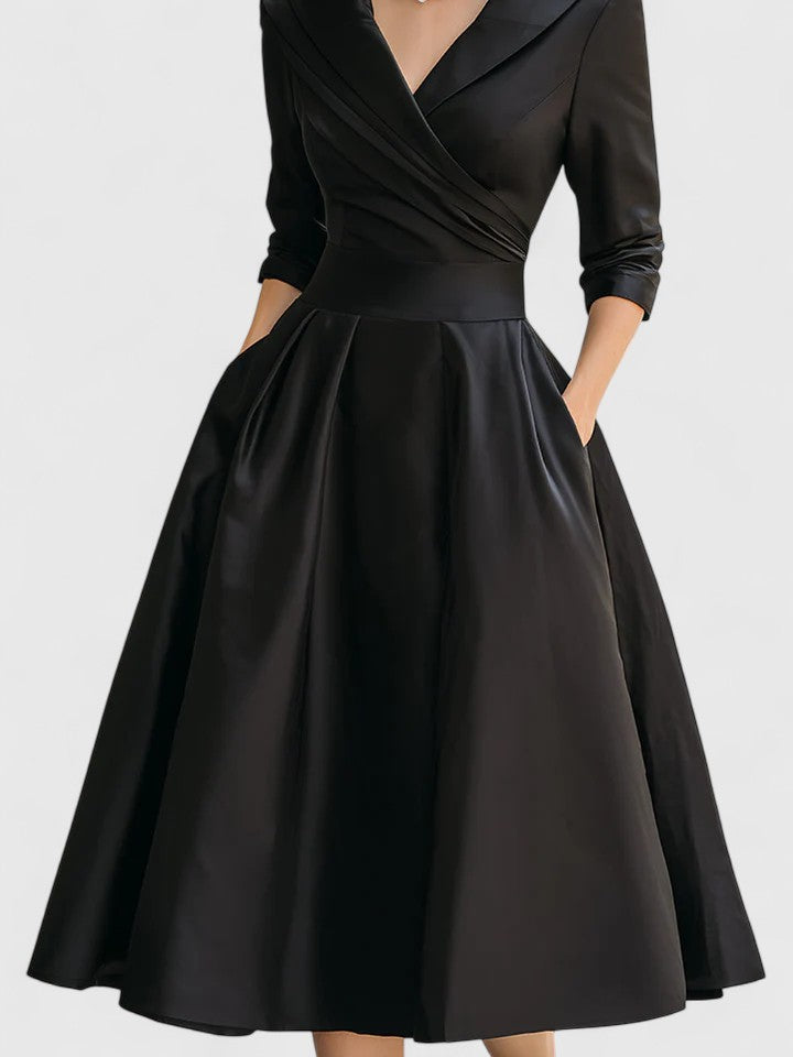 Women's Elegant Midi Dress — Flowing Versatile Everyday Summer Dress