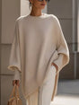 Women's oversized sweater with wide sleeves and ribbed cuffs