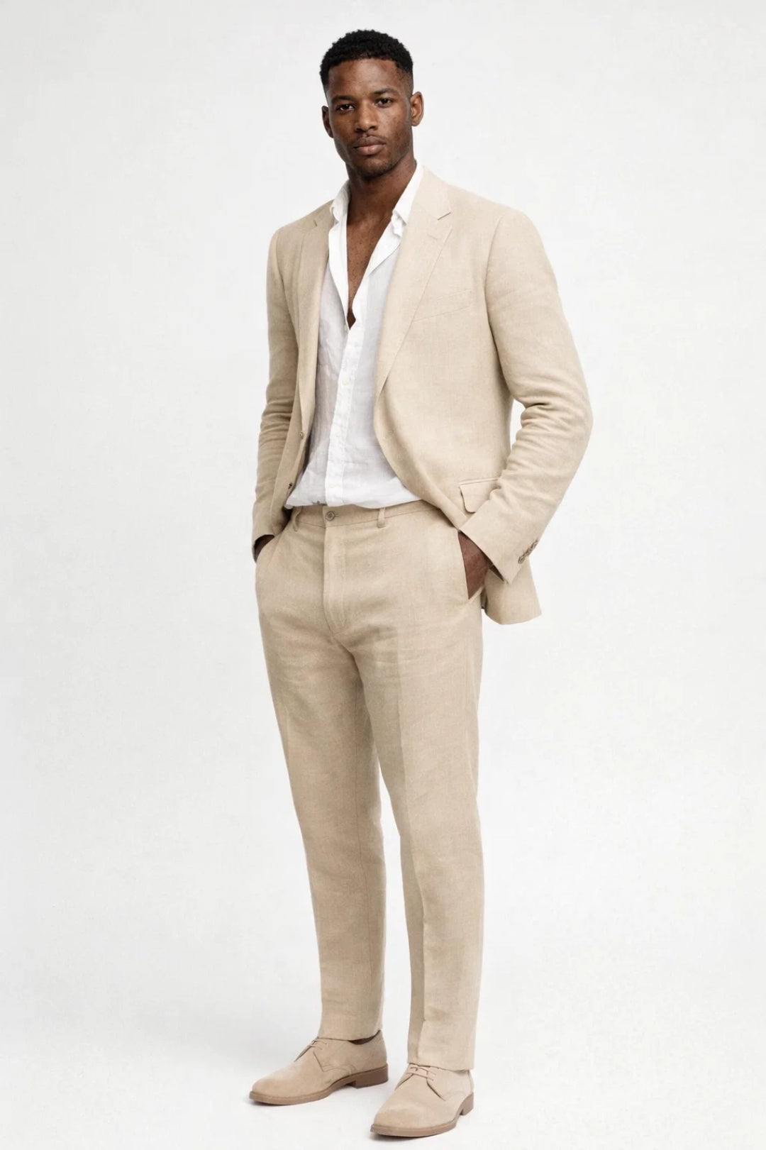 Men's Two Piece Suit, Notch Lapel Blazer and Pants, Slim Fit