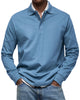 Men's long sleeve polo sweater with collar and button placket
