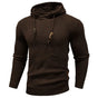 Men's textured hoodie with drawstring hood, long sleeves and ribbed trims
