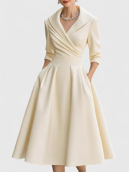 Women's Elegant Midi Dress — Flowing Versatile Everyday Summer Dress