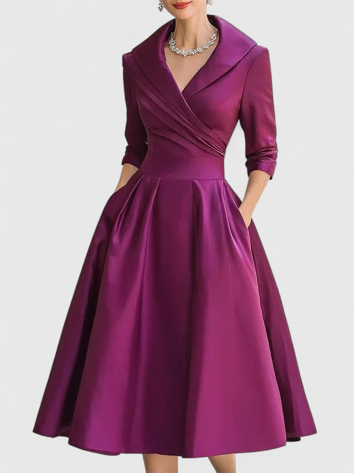 Women's Elegant Midi Dress — Flowing Versatile Everyday Summer Dress