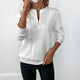 Women's textured knit sweater with quarter zip and ribbed trims