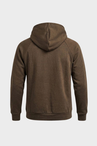 Men's hooded sweatshirt with lace-up front, long sleeves and kangaroo pocket