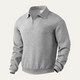 Men's textured quarter zip sweater with collared neckline and long sleeves