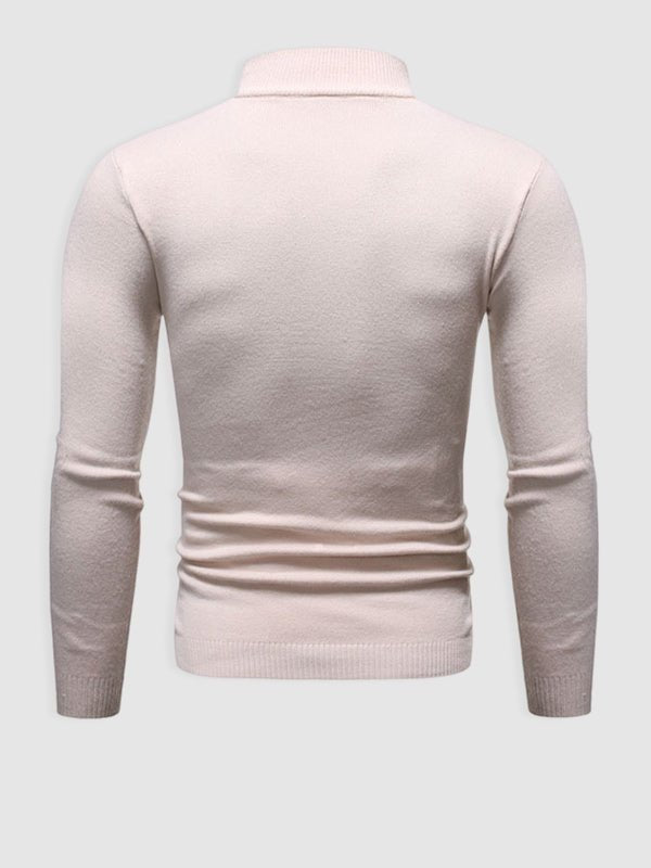 Men's slim fit long-sleeve turtleneck sweater with ribbed trims