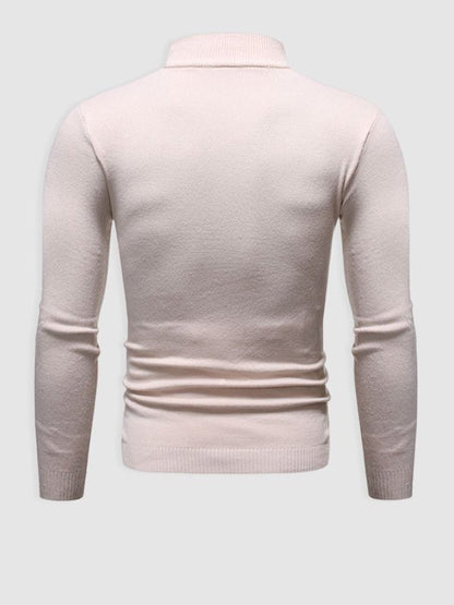 Men's slim fit long-sleeve turtleneck sweater with ribbed trims