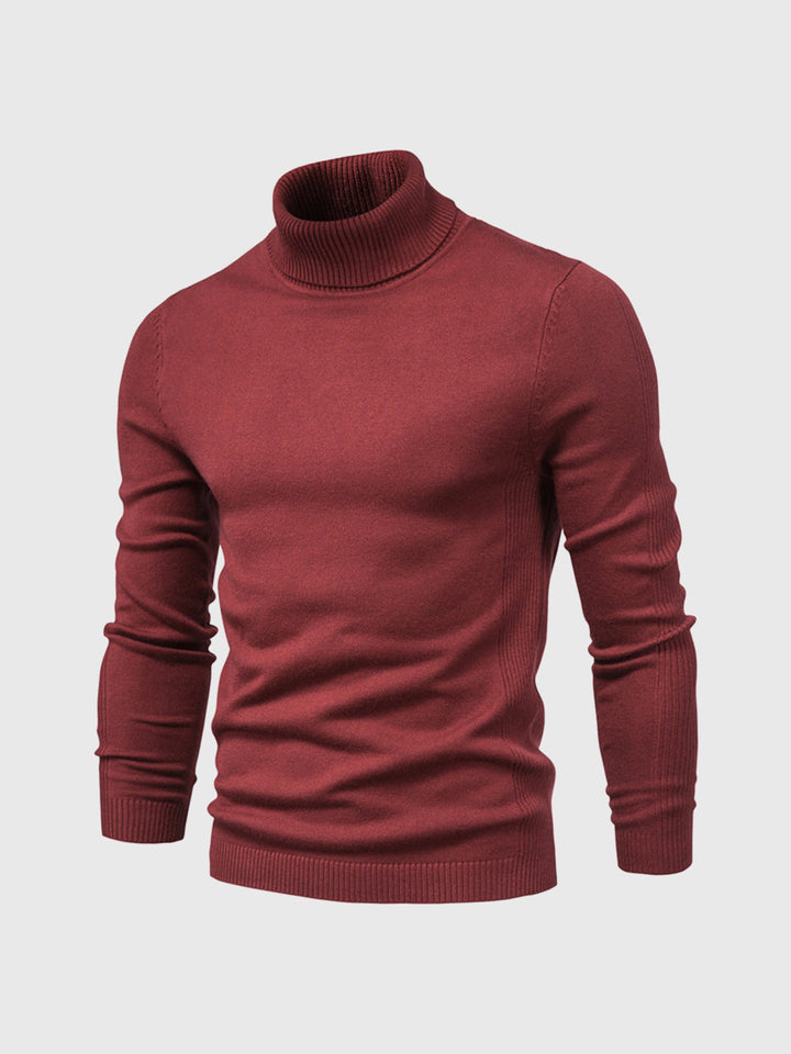 Men's long-sleeve ribbed turtleneck sweater