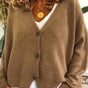 Women's V-neck button cardigan with long sleeves