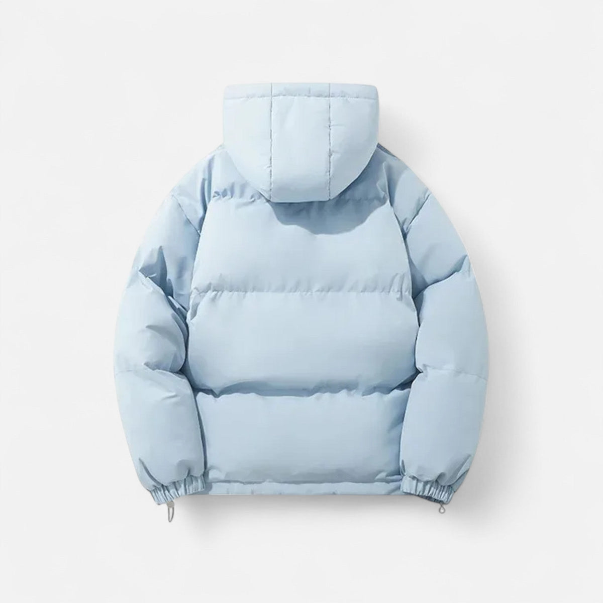 Unisex hooded quilted puffer jacket with long sleeves and front pockets