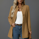 Women's A-line button front coat with raised collar