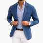 Men's knit blazer with notched lapels, long sleeves and front pockets
