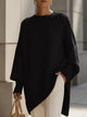 Women's oversized sweater with wide sleeves and ribbed cuffs