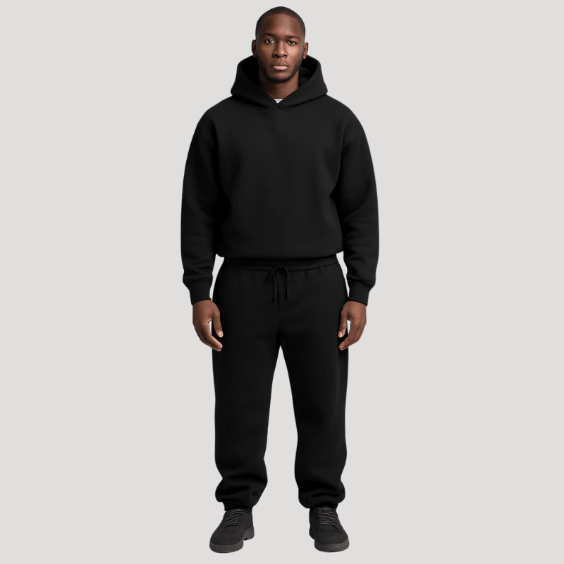 Men's oversized hooded sweatshirt and jogger trouser set