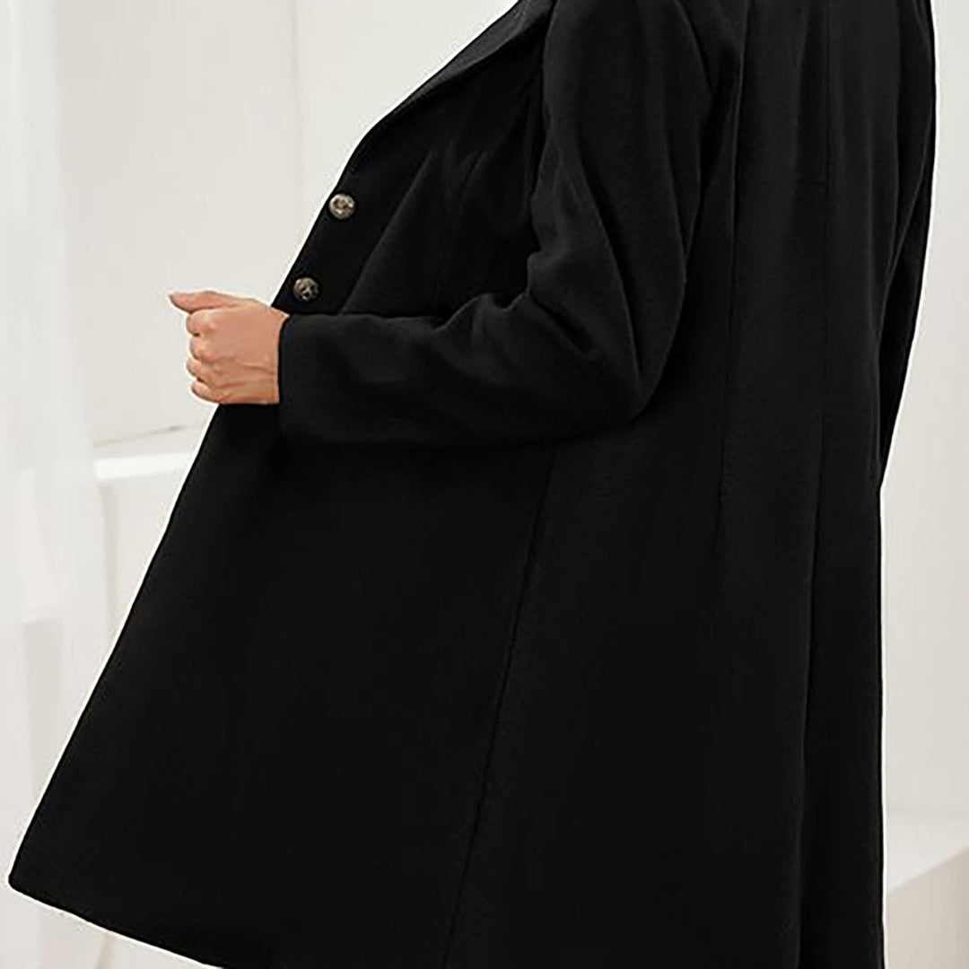 Women's tailored longline coat with notched lapels and button front