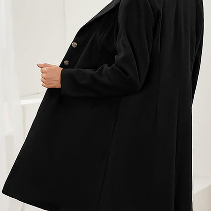 Women's tailored longline coat with notched lapels and button front