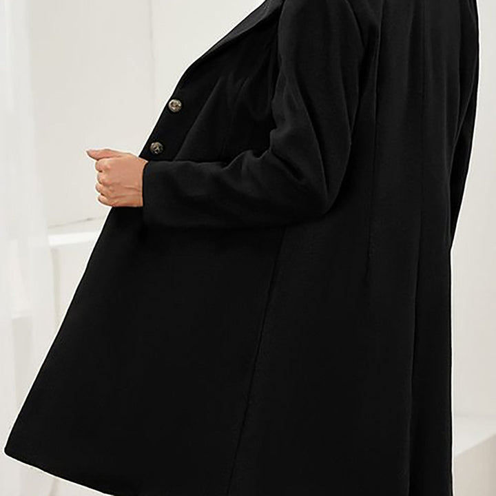 Women's tailored longline coat with notched lapels and button front